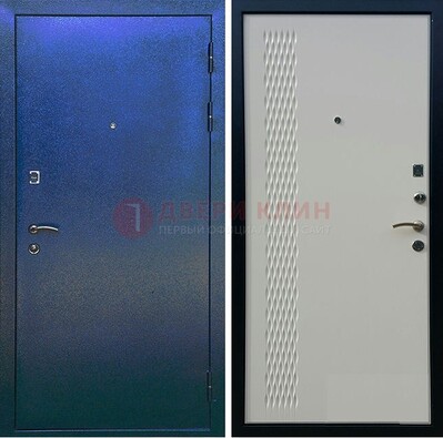 Синяя железная дверь с порошковым напылением ДП-49 в Солнечногорске