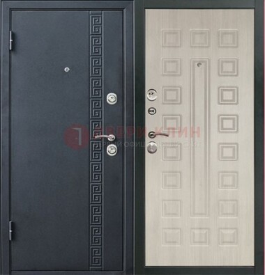 Черная стальная дверь с порошковым окрасом ДП-7