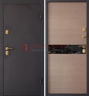 Коричневая металлическая дверь с порошковым окрасом ДП-82