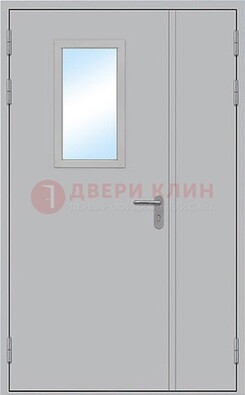 Белая входная противопожарная дверь со стеклянной вставкой ДПП-10
