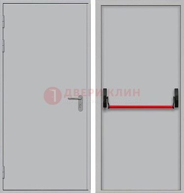 Белая металлическая противопожарная дверь с длинной ручкой ДПП-14 в Электростали
