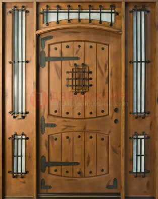Парадная дверь с коваными элементами ДПР-68 в коттедж в Воскресенске