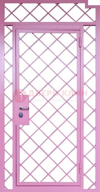 Розовая металлическая решетчатая дверь ДР-15 в Дубне