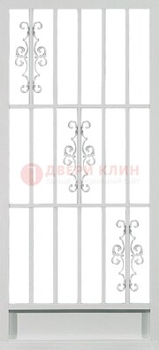 Белая железная решетчатая дверь ДР-9 в Дмитрове