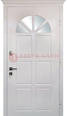 Светлая железная дверь со стеклом ДС-29