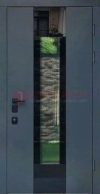Современная дверь со стеклом для коттеджа ДС-40