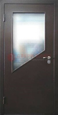 Стальная дверь со стеклом ДС-5 в кирпичный коттедж