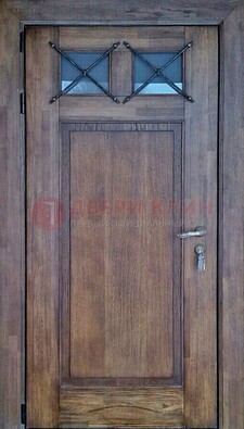 Металлическая дверь с Виноритом со стеклом и ковкой под старину ДСК-209 в Твери