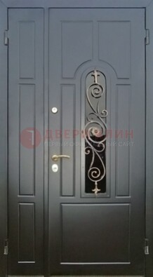 Металлическая дверь Винорит со стеклом в темном цвете ДСК-276 в Дмитрове