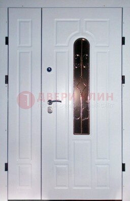 Входная дверь Винорит со стеклом в белом цвете ДСК-277 в Дмитрове