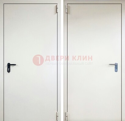 Белая железная техническая дверь ДТ-16 в Челябинске