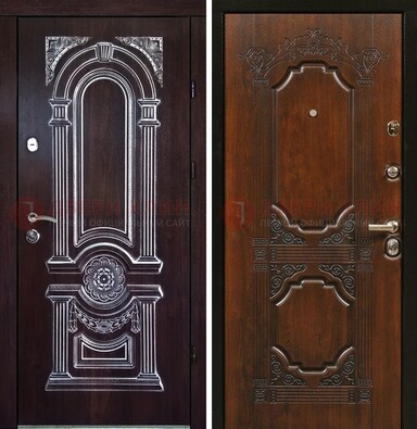 Железная дверь с виноритом в цвете Итальянский орех ДВТ-103
