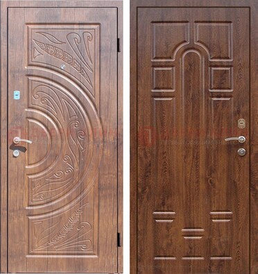 Металлическая дверь с виноритом в цвете Итальянский орех и МДФ ДВТ-106