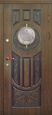 Одностворчатая входная дверь с виноритом и стеклом ДВТ-193 в Смоленске
