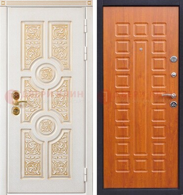 Белая железная дверь с виноритом ДВТ-230 в Талдоме