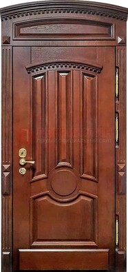 Темная стальная дверь с виноритом и фрамугой ДВТ-238
