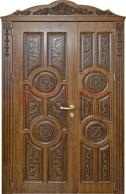 Дизайнерская железная дверь с виноритом и узором ДВТ-257 