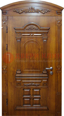 Коричневая металлическая дверь с виноритом ДВТ-39 в Сочи