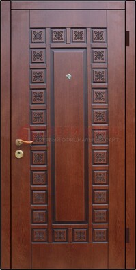 Коричневая стальная дверь с виноритом ДВТ-40