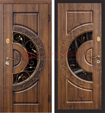 Металлическая дверь с виноритом и панелью Золотой Дуб ДВТ-71 в Туле