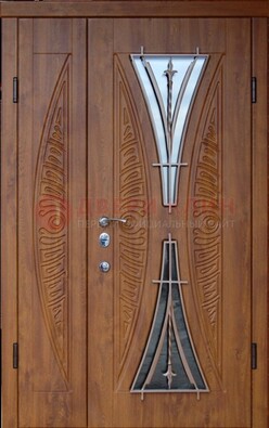 Входная классическая дверь с терморазрывом и коричневым МДФ ДВТ-76