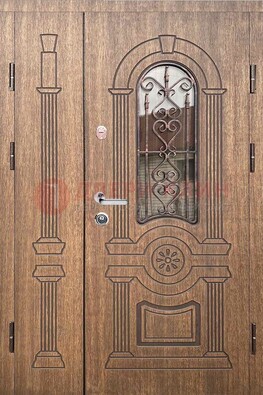 Железная классическая дверь с терморазрывом и рисунком ДВТ-77