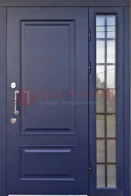 Синяя дверь с виноритом и стеклянными вставками  ДВТ-79