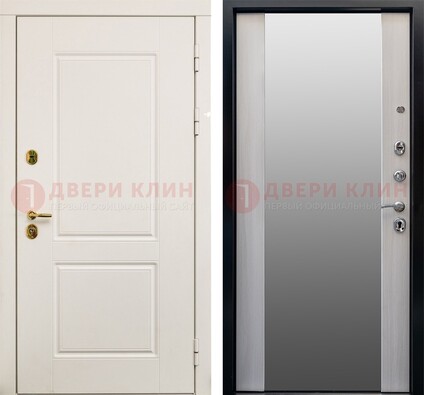 Стальная дверь с виноритом и фрезерованной МДФ с зеркалом ДЗ-73
