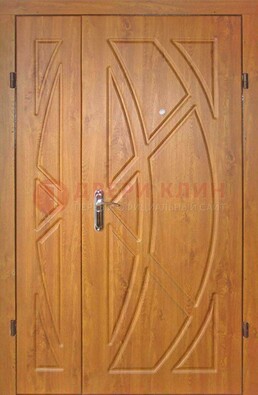 Полуторная металлическая дверь с МДФ золотой дуб ПЛ-17 в Солнечногорске