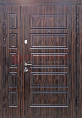 Коричневая двухцветная стальная дверь ПЛ-6 в Кингисеппе